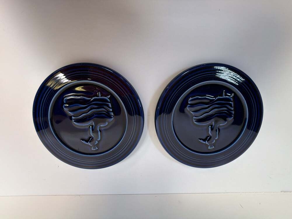 Homer Laughlin Fiestaware‎ Blue Flamenco Dancer Trivet set of 2